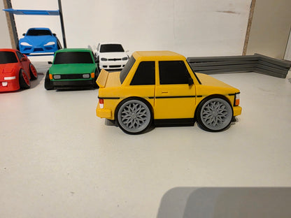 Retro Volvo 240 "Tooned" Cartoon Style Model Car – 3D Printed Collectible Miniature