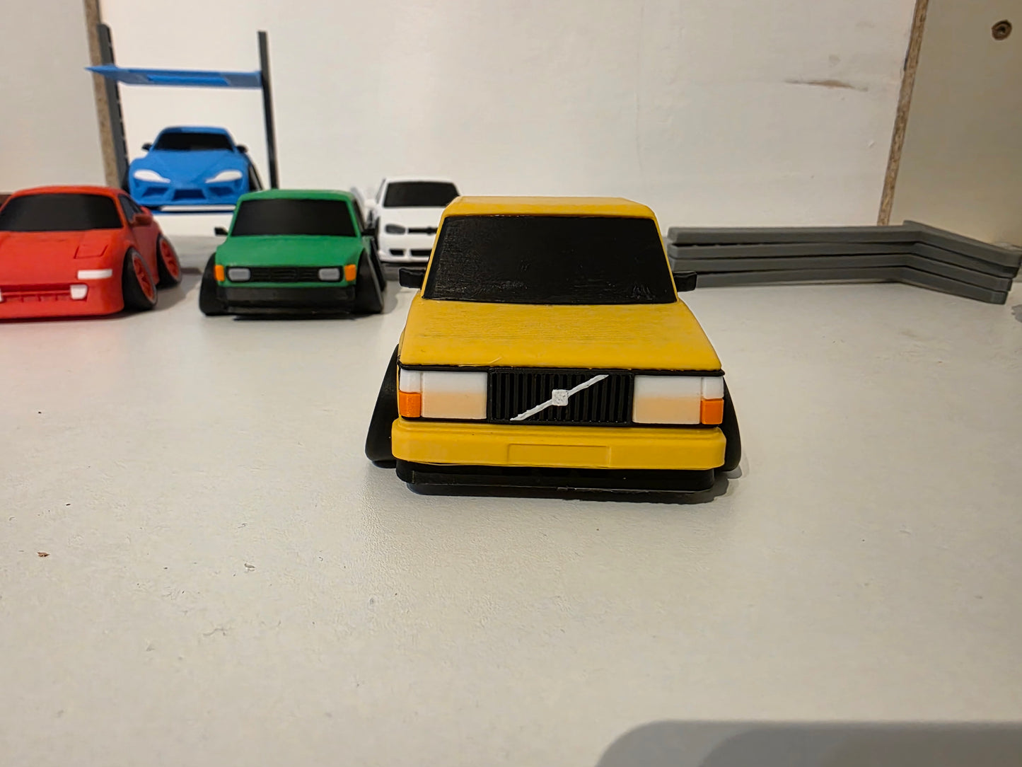 Retro Volvo 240 "Tooned" Cartoon Style Model Car – 3D Printed Collectible Miniature