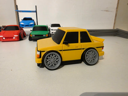 Retro Volvo 240 "Tooned" Cartoon Style Model Car – 3D Printed Collectible Miniature